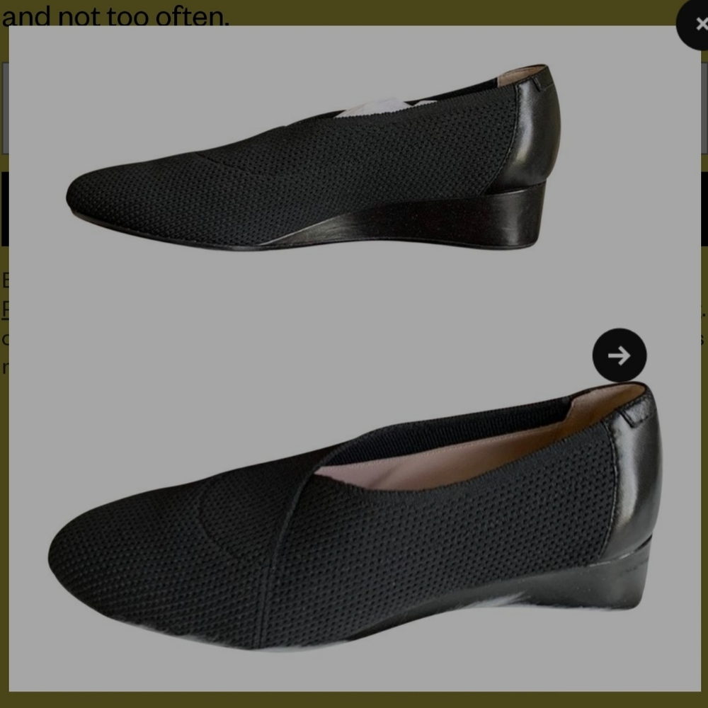 Taryn Rose Black Stretch Knit Wedges - Picture 1 of 4